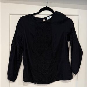 Old Navy Black Blouse with Lace Accents